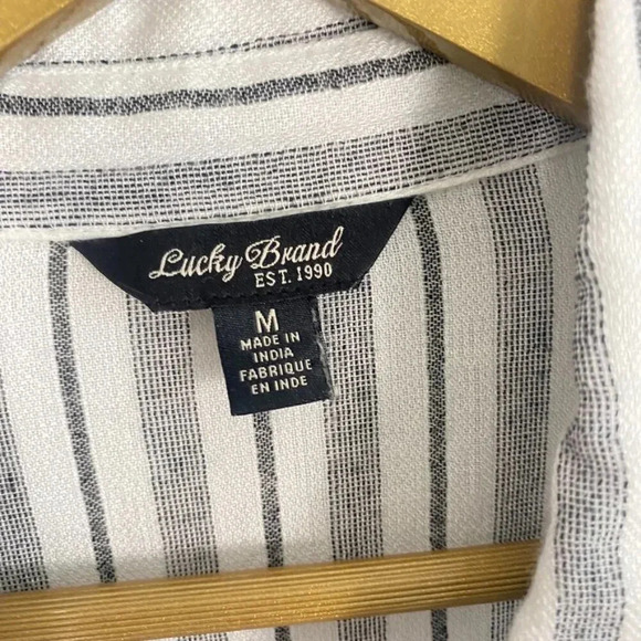 Lucky Brand Striped Button Down Top - Picture 5 of 12